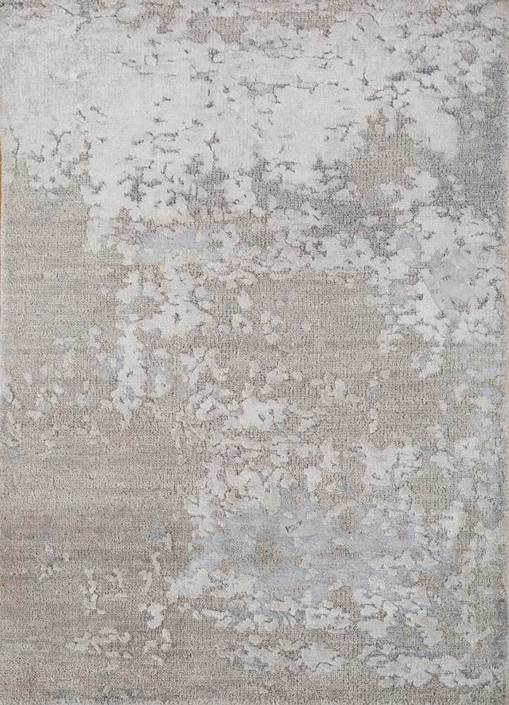  grey and black wool and bamboo silk Hand Knotted Rug